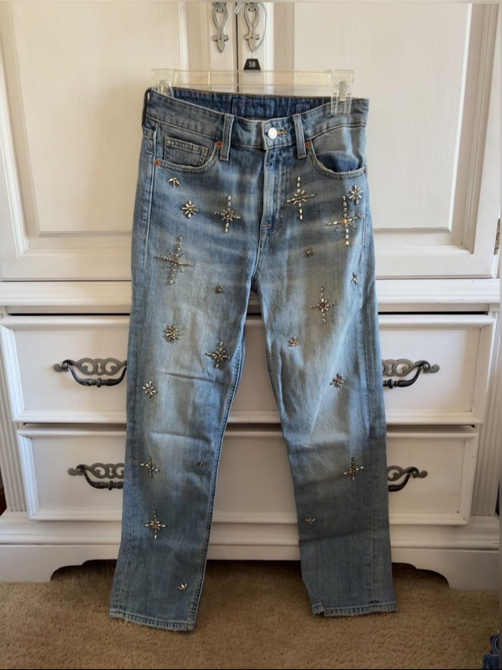 Lucky brand Bridgette slim Straight Jeans - Crystal Star Studs
